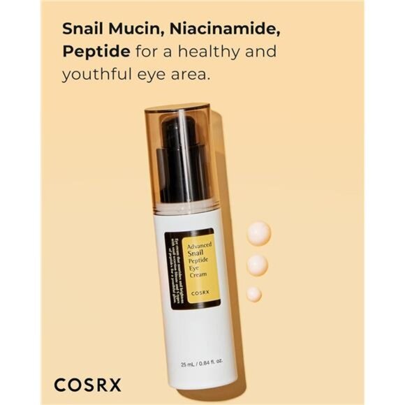 COSRX Snail Mucin Peptide Under Eye Cream, 0.84 fl oz, 73.7% Snail Mucin and - Picture 3 of 7